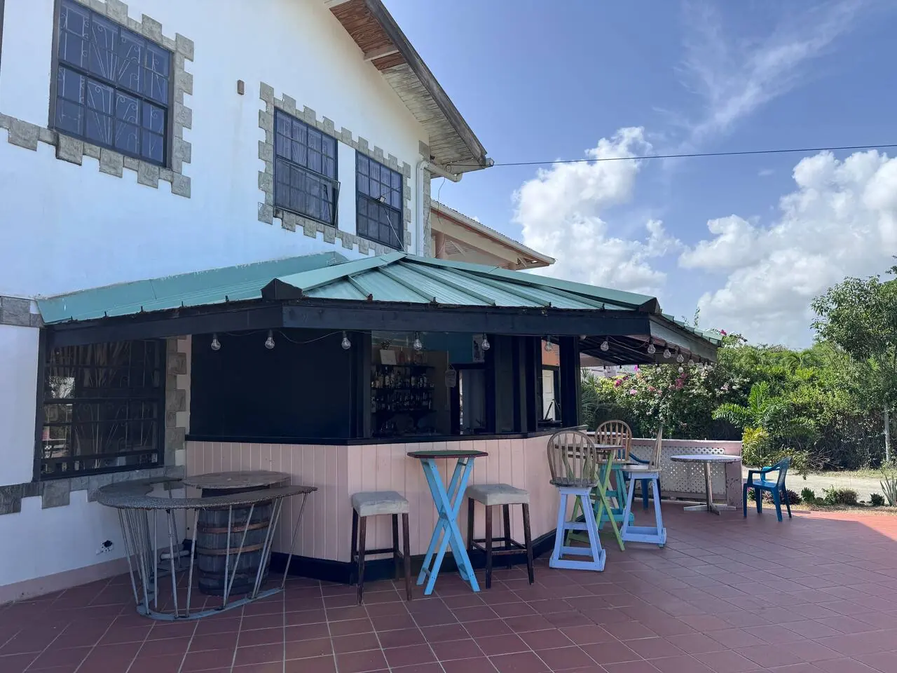 Outdoor bar and patio seating
