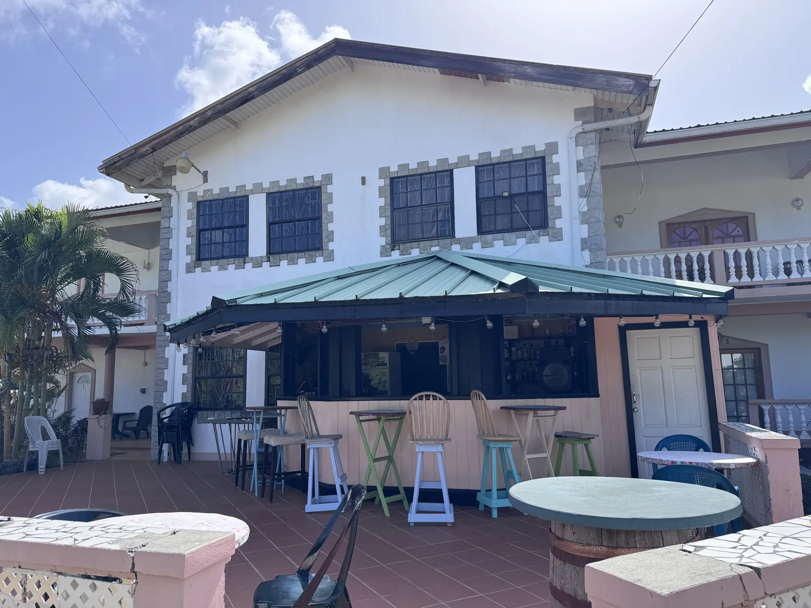 The guesthouse and outdoor bar