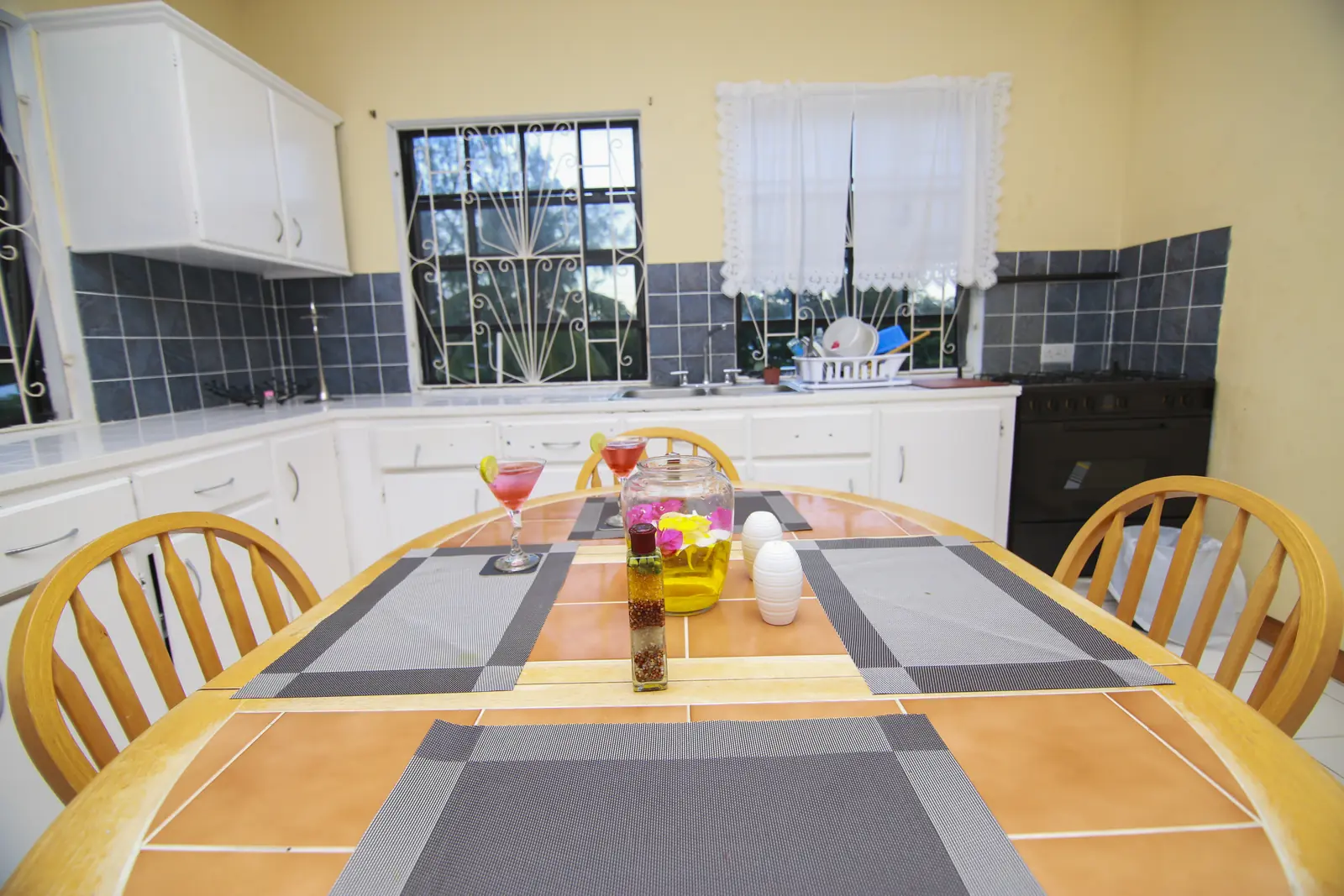 Kitchen dining table set for guests